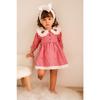 Baby Girl Red White Gingham Cherry Embroidered Ruffle Collar Dress
