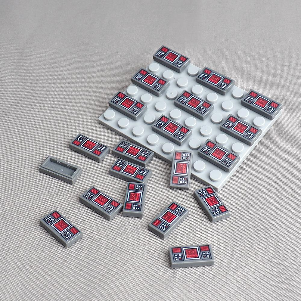 Non-Toxic Moc 10Pcs Printed 3069 1X2 3069 Target Screen Pattern Machine Building Blocks 3069Pb0777 Bricks Particle Diy Toys Children Gifts