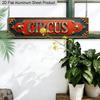 2D Flat 1pc Vintage Circus Aluminum Decorative Sign "CIRCUS" with Elephant & Star Embossed Border Steampunk Red Metal Wall Plaque 15.7x3.94 Inch—