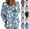 Women's Casual Fashion Loose Round Neck Floral Print Long Sleeve Top