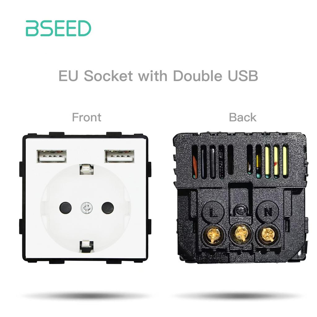 BSEED EU RU Standard Power Electrical Plug Function Key Wall Socket DIY Part Accessories For Home Improvement