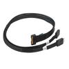8i to Oculink SFF 8611 4i Cable PCIe 5.0 32GT s for MCIO X8 to 2 SFF 8611 Cord for Server Data Center 19.7in
