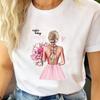 Women T-shirts Female T Tee Cartoon Clothes Short Sleeve Casual Travel Happy Time Cute Shirt Fashion Lady Graphic Tshirt Top