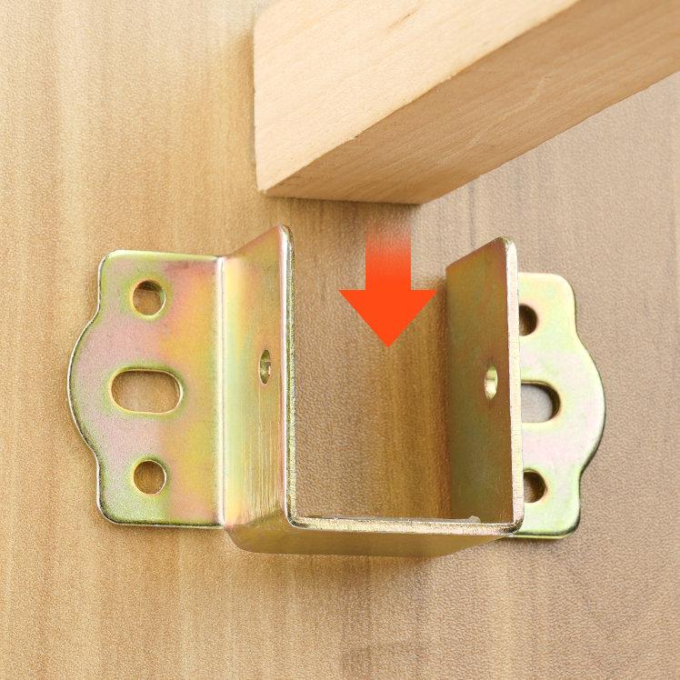 Thickened Bed Hinge with Support Hardware for Furniture - Wooden Square Bar Connector for Bed Frame