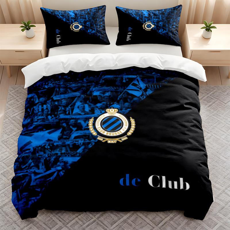 Club Brugge KV 3PC Bedding Set Print Duvet Cover with Two Pillowcases Home Bedroom Decoration festival gift
