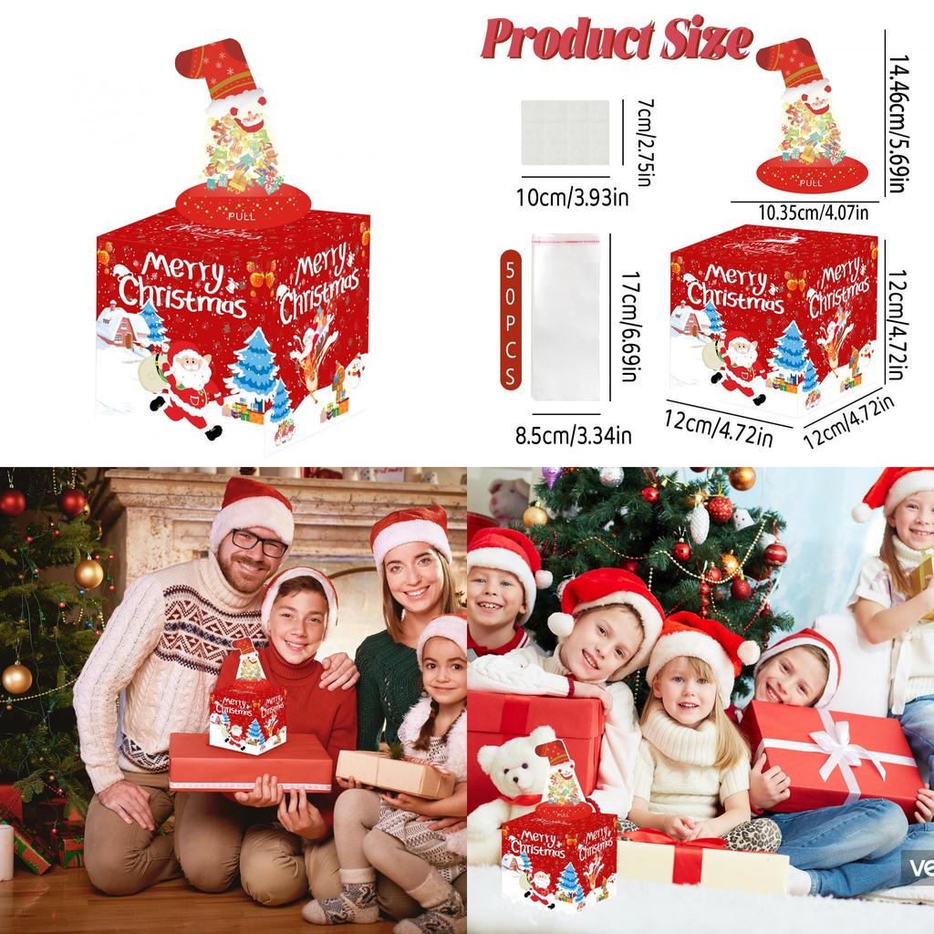 Christmas Decor Party Red Christmas Sock Pattern Gift Box For Gift Presentation