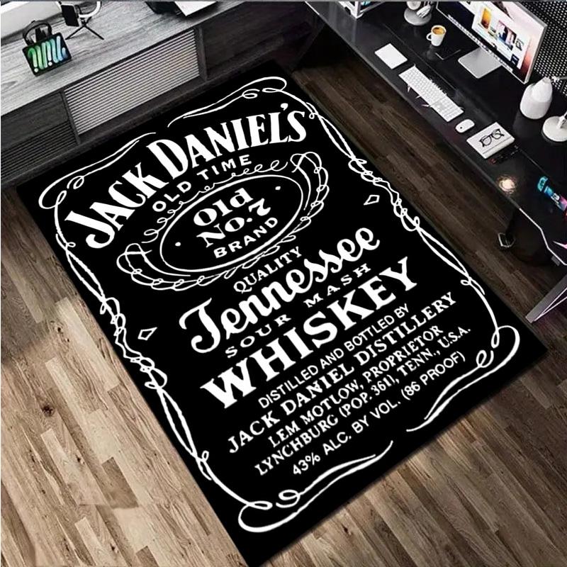 Jack Daniel's Whiskey carpet Office Decorative Carpet For Living Room Bedroom Door Mat Floor Rug Computer Chair Area Rug