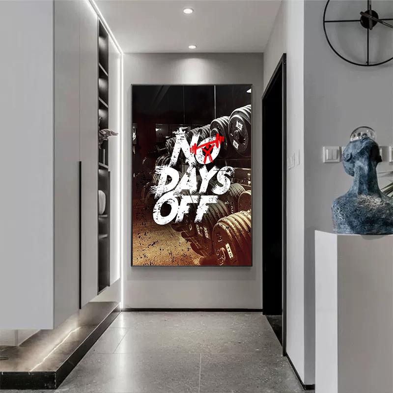 Мотивационные цитаты без выходных плакат и печать на холсте картина вдохновляет дизайн интерьера бодибилдинг тренажерный зал стены искусства декор комнаты