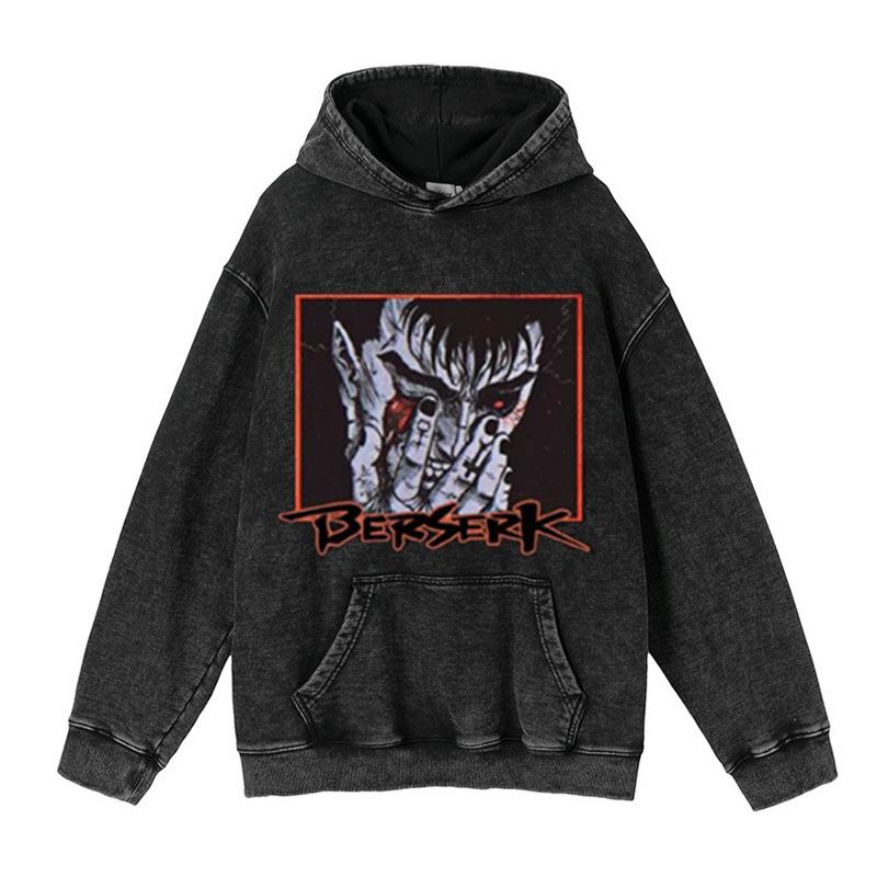 Осень и зима Новый Sunburst Washed Hooded Sweater High Street Hoodie Retro Retro