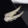 Брошь с блестящими стразами, булавка, коллекция тонкой работы, полировка, крылья ангела, элегантная брошь с перьями, аксессуары для костюма