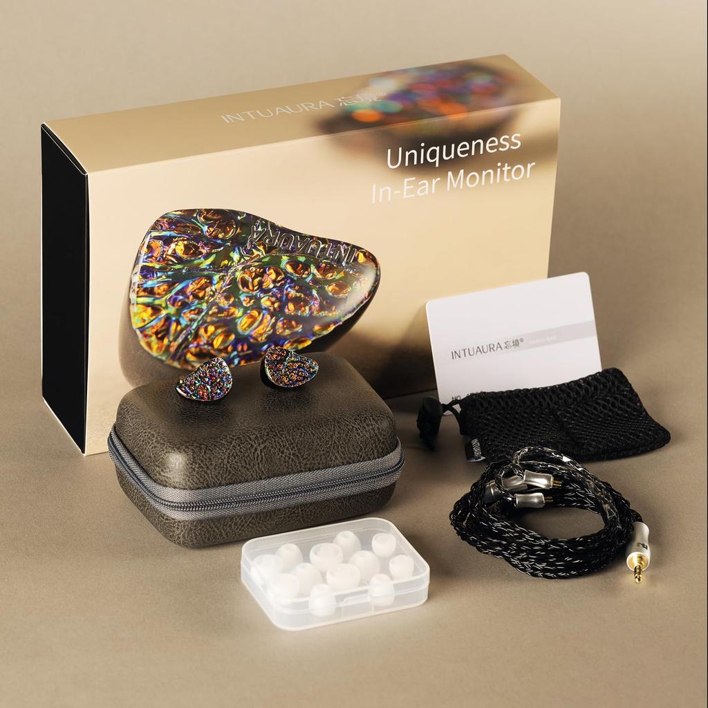 Linsoul INTUAURA Uniqueness Hybrid Earphones with 3D Printed Felt Ergonomic Binaural Stereo and Balanced Classic Copper Wire Compact and Comfortable