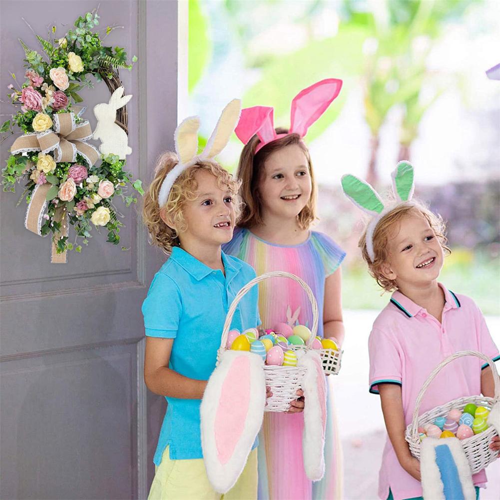 Easter Front Door Wreath Spring Wreath Cross Wreath Hanging Front Door Easter Decorations Artificial Wreath 2025 NEW