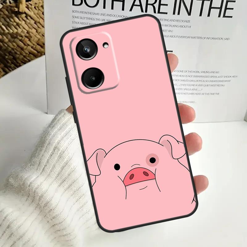 Мультяшная свинка Для Realme C75 C55 C71 C53 C67 C61 C33 C63 C51 C65 15 GT7 Pro 10 11 12 13 14 Pro Plus Чехол