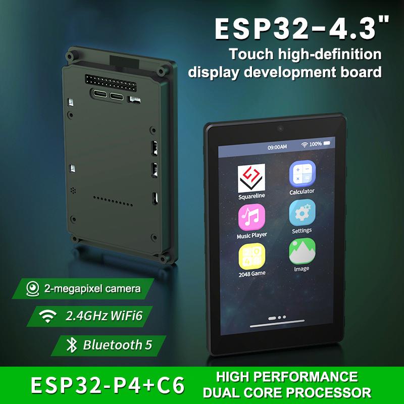 Esp32P4 4,3-дюймовая IPS емкостная сенсорная плата разработки Модуль высокой четкости Поддержка Wifi 6 и Bt5 Встроенный Esp32-C6