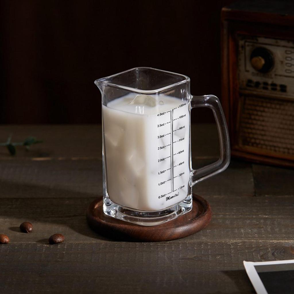 Прозрачная стеклянная мерная чашка, кувшины для эспрессо и носик, стеклянная посуда для питья, кувшин для вспенивания молока для