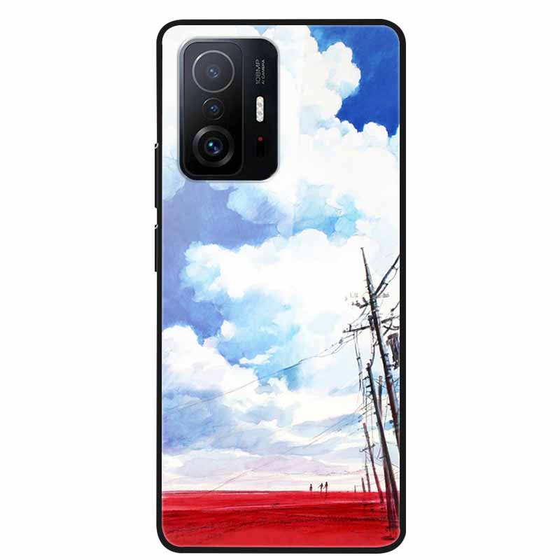 Чехол Для Xiaomi 11T Pro Стекло Жесткий Закаленное Стекло ПК Чехол Для Телефона Для Xiaomi Mi 11T 11 T Pro Ударопрочный Пейзаж Милый Capa Coque