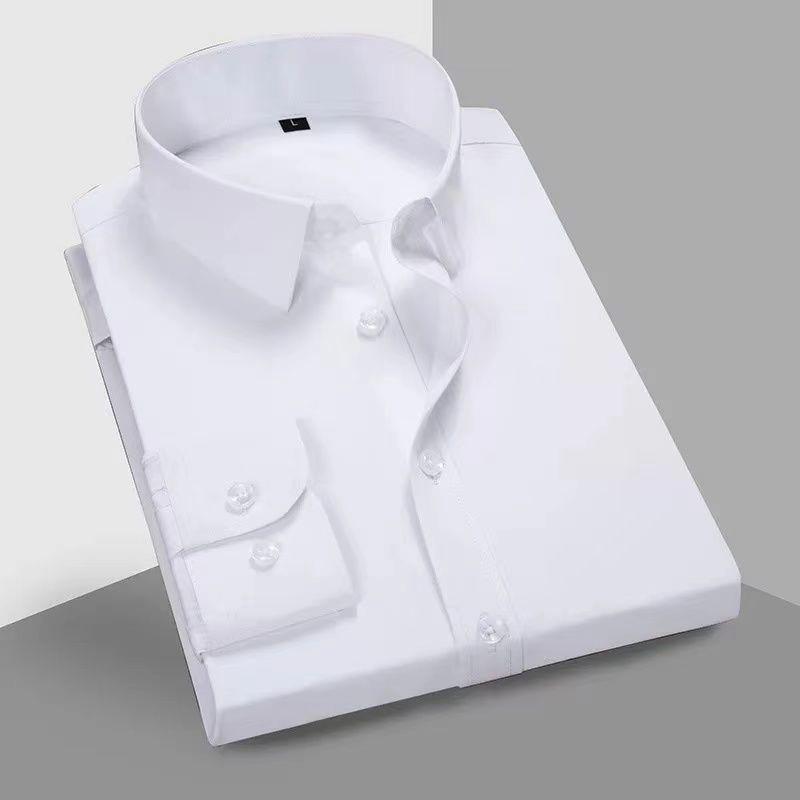 Men's Plus Size Iron-Free White Dress Shirt