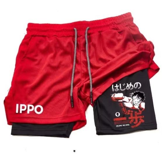 Anime IPPO Muay Thai Kick Boxing UFC MMA Mixed Marcial Art Shorts Anime Men Women Unisex Double Layer Quick Dry Breathable Sport Gym Fitness Workout