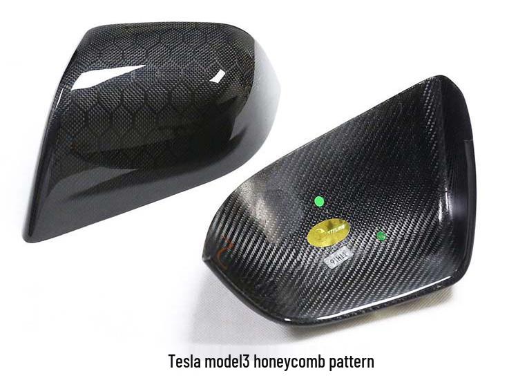 Высоко востребованная накладка на зеркало заднего вида из сухого углеволокна для Tesla Model 3/Y/S/X - Наклеиваемый тип