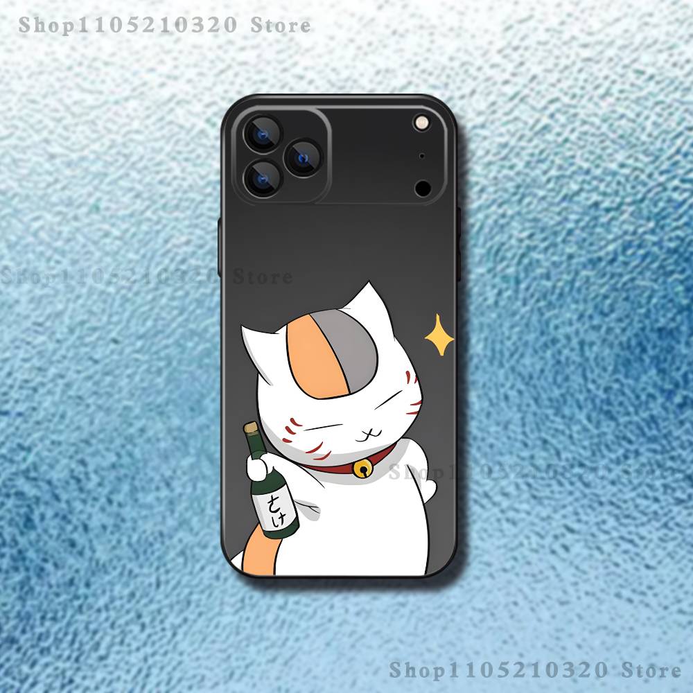 Чехол для телефона N-Natsume Book of F-Friends для iPhone 17,16,15,14,13,12,11,Pro,Max,Plus,E,Air,Mini Защитный черный чехол