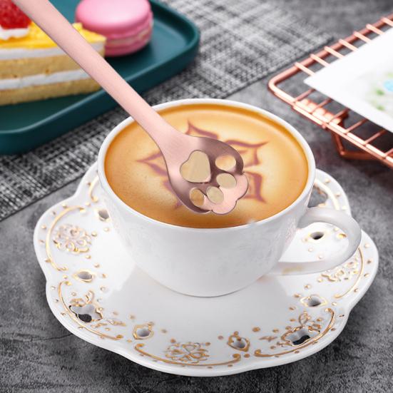 Кофейные ложки с когтями, полая чайная ложка из нержавеющей стали, дизайн в виде кошачьей лапы, безопасная для мытья в посудомоечной машине ложка для чая, кофе, льда