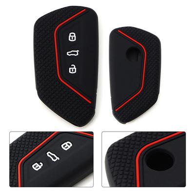 Черный чехол для ключей Black Red Line для Golf MK8 для Skoda Octavia
