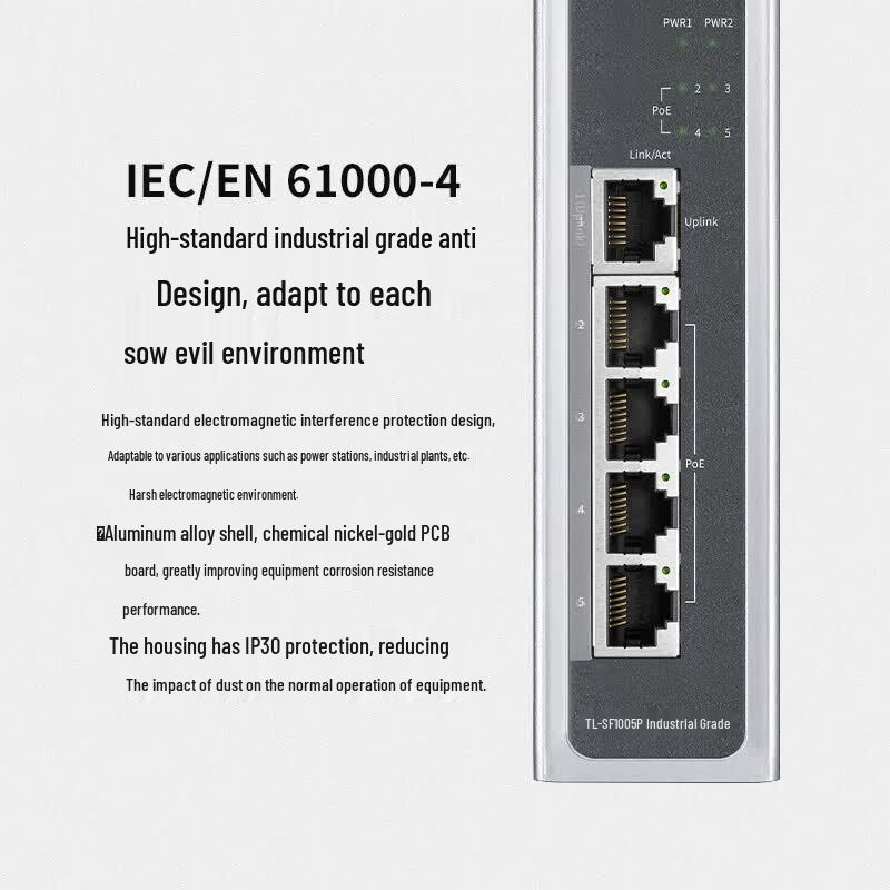 TP-LINK TL-SF1005P 5-Port 100Mbps Industrial PoE Switch
