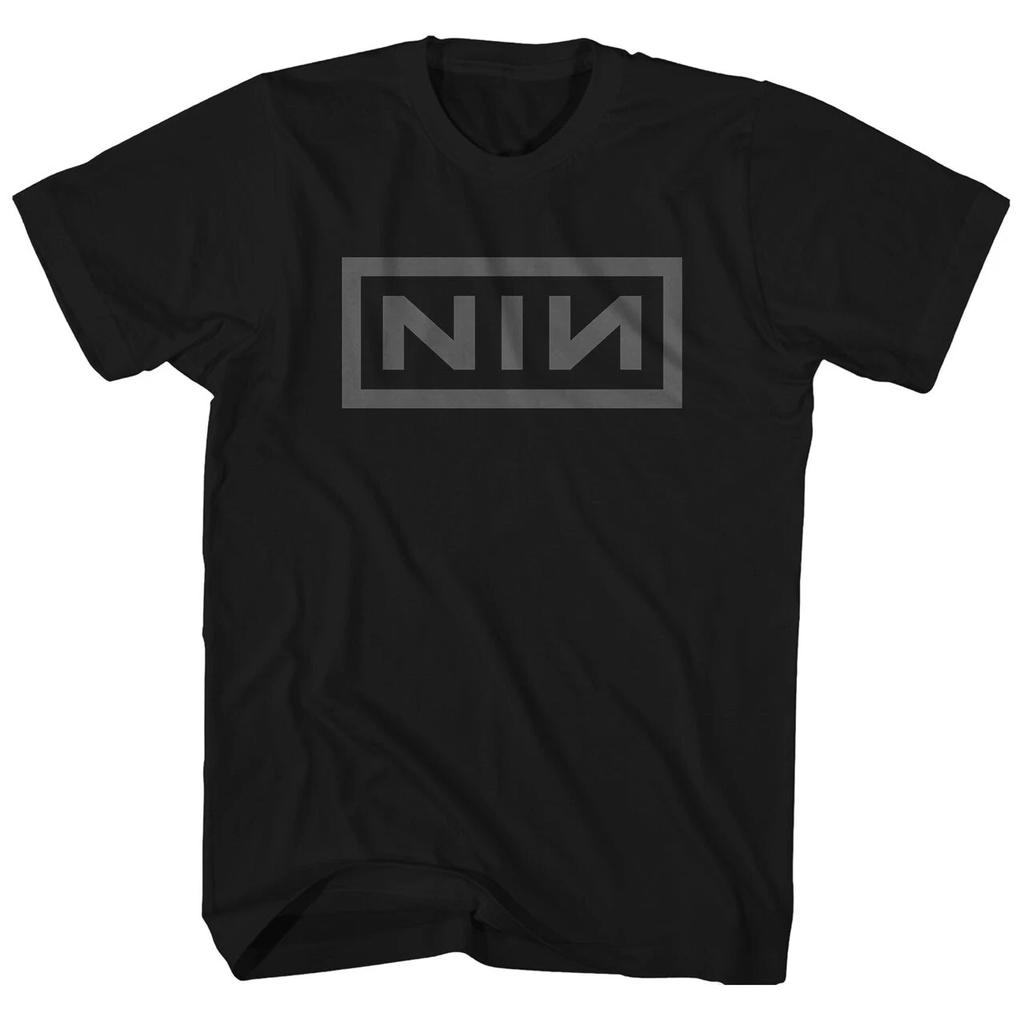 100% Cotton TOPS UNISEX TEES MENS WOMENS Nine Inch Nails Grey NIN Logo T Shirt Mens Rock Music Classic Band Tee New Black
