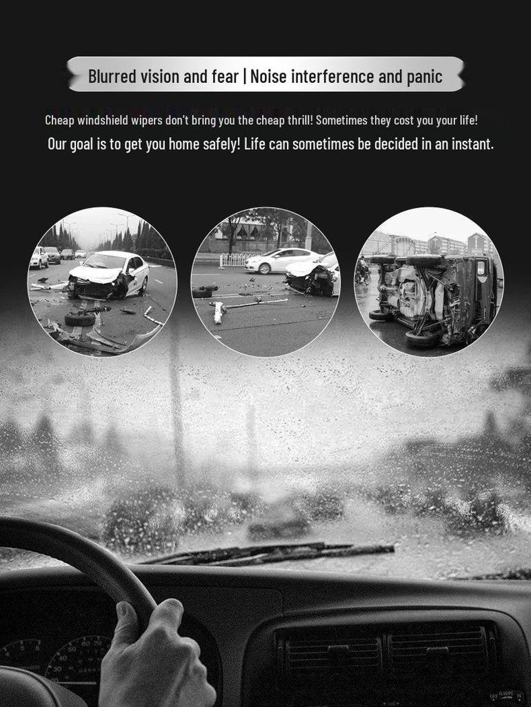 Premium Frameless Wiper Blades for Geely China Dragon, Front Windshield, Fits New & Old Models