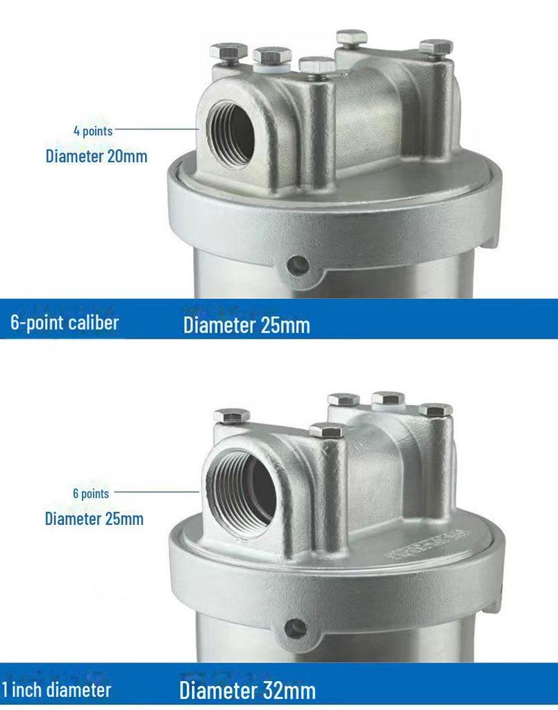 10-inch Stainless Steel High-Flow Domestic Water Purifier Filter