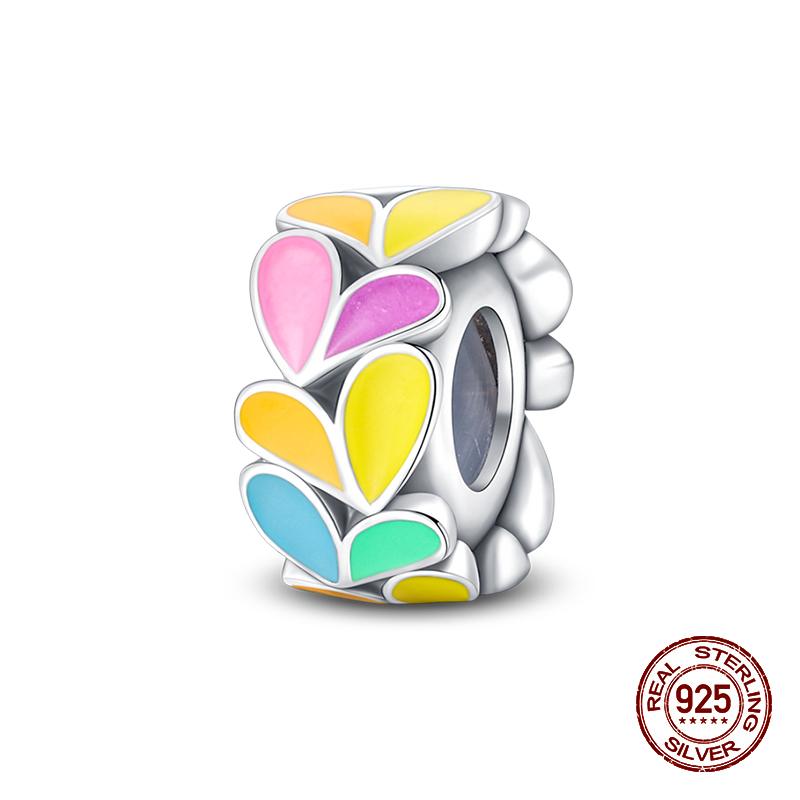 Fashion 100% 925 Sterling Silver Colorful Zircon Stars Moon Separator Charms Bead Fit Original Bracelet Fine DIY Jewelry