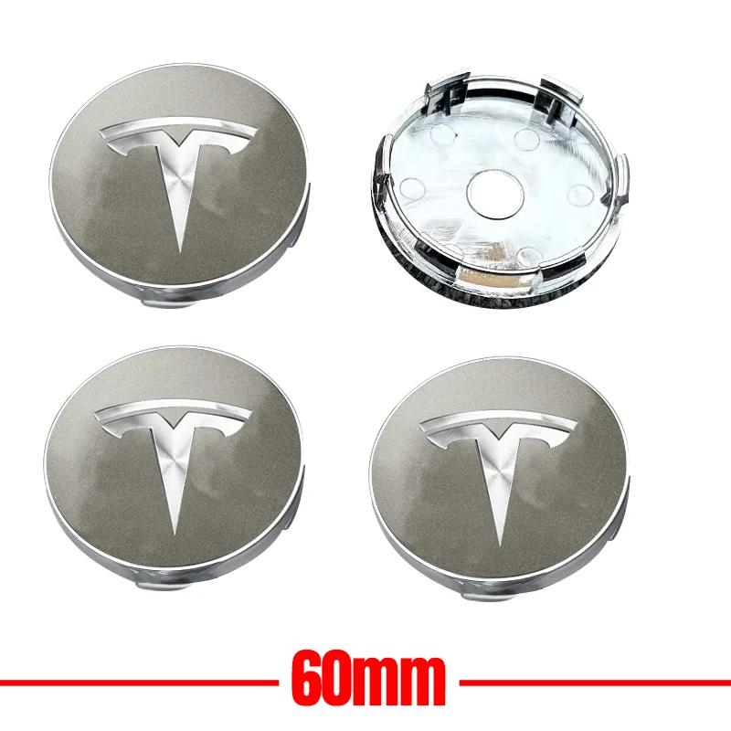 4 шт. 60 мм Колпачок ступицы Tesla Центральный колпачок Логотип Высококачественная наклейка для Tesla Model 3 Y S X Персонализированная автомобильная наклейка Автомобильные аксессуары