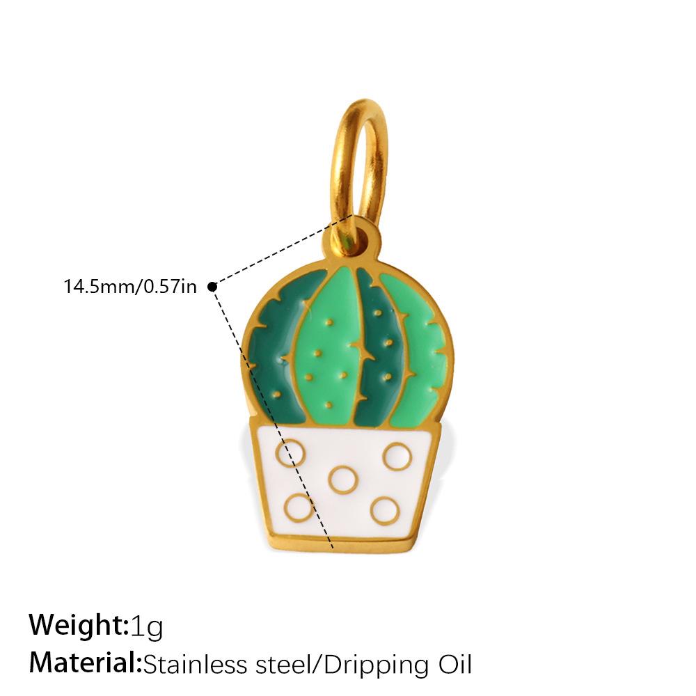 European and American Dripping Oil Small Fresh Plant Series Pendant Cactus Flower Bee DIY Versatile Jewelry Accessories 2026