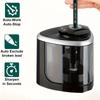 1pc Stylish Black Electric Pencil Sharpener with Auto-Stop & Auto-Exclude Broken Leads - Fast & Efficient Sharpening, Durable PP Construction