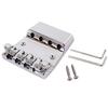 Ogdni Fixed Bass Guitar Bridge with Tool Hardtail Saddle Bridge for Bass Guitar Chrome 4-String Set, Parts,