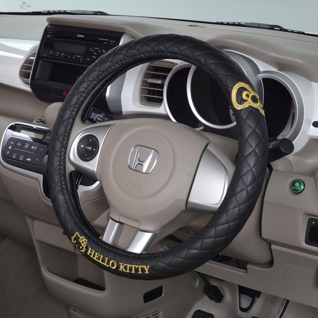 SEIWA Hello Kitty Steering Wheel Black Gold Cover, KT488, &