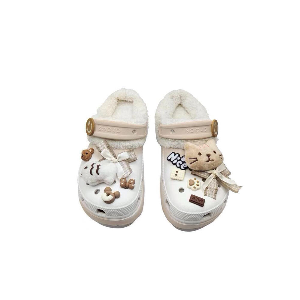 Crocs Классические клоги на платформе Тающий снег Паста из бобов MH Plan Повседневные Универсальные Модные Дырочные туфли Женские Карамельного цвета