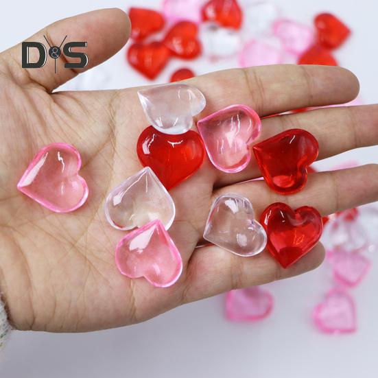 250 шт. акриловых сердечек из искусственного кристалла, полупрозрачных в форме сердца, наполнителей для ваз с искусственными драгоценными камнями для самостоятельного украшения стола на День святого Валентина, свадебной вечеринки