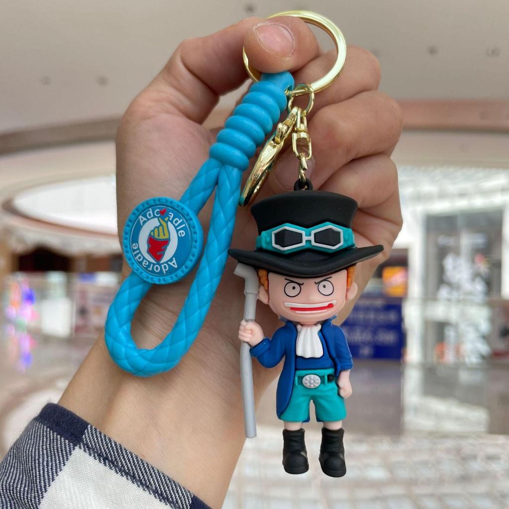 One Piece Keychain One Piece Big Jackpot Sabo Pirate Fire Emperor Keychain Figurine for Keys