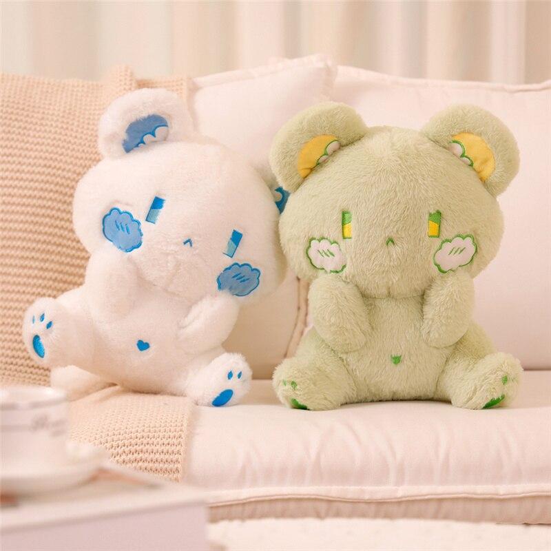 Kawaii Bears Plush Toy Lovely Sitting Animal Bear Plush Pillow Stuffed for Creative Birthday Gift Dolls for Children Girls