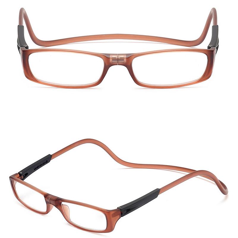 1pc Reading Glasses Portable For Parents Seniors Anti-lost Presbyopic Glasses Unisex Hanging Neck Magnet Adjustable Unique