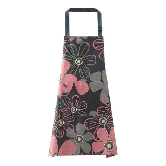 Kitchen Apron Oil Proof Anti-fouling Adjustable Nordic Style Adult Print Cooking Apron for Coffee Shop