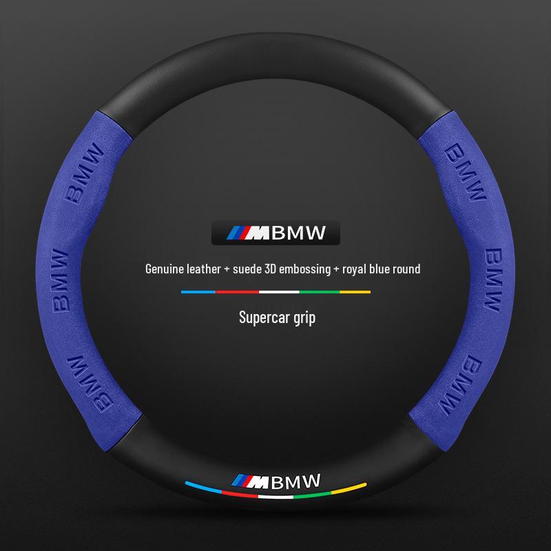 BMW 6 Series Steering Wheel Cover (2007-2024) - Ultra-Thin Carbon Fiber, Genuine Leather & Suede, All-Season Universal Handle Cover