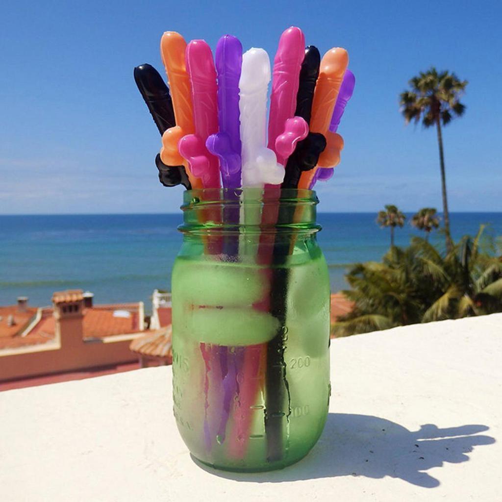 10Pcs/Set Penis Drinking Straws Hens Night Bachelorette Party Favors Decors