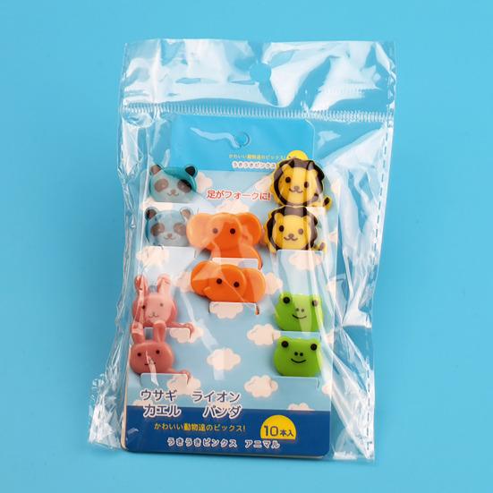 10 шт. вилки для фруктов в виде животных из мультфильмов, торт, десерт, еда, палочки, львы, жирафы, слоны, животные, зубочистки, креативные инструменты для презентации еды для детей