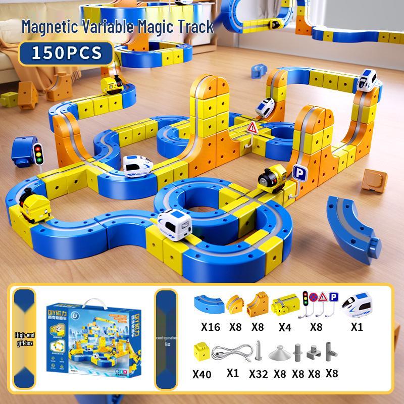 Kids' Magnetic High-Speed Rail Train Track DIY Assembly Toy
