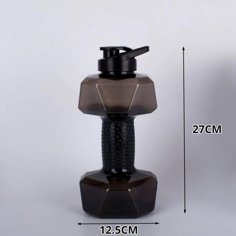 1 шт. 1500 мл. Пластиковая портативная бутылка для воды в форме гантели большой емкости, креативная спортивная бутылка для фитнеса и гантелей