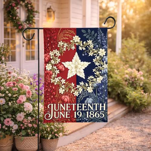 Juneteenth Garden ag, Freedom Day Patriotic Banner AAV