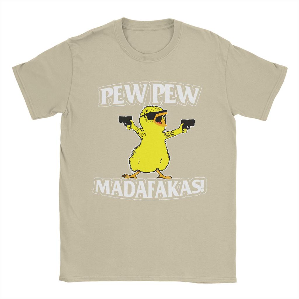 Мужские футболки Duck Pew Pew Madafakas Винтажные футболки из чистого хлопка Футболки с коротким рукавом Футболки с круглым вырезом Одежда Большой размер