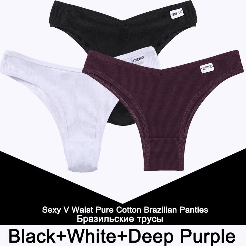 3PCS/Set Panties Women Cotton Lingerie Female Thongs Sexy Underwear Low-Rise Underpant Bikini Brazilian Briefs
